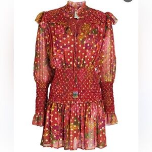 FARM Rio Banana Flowers Long Sleeve Mini Dress